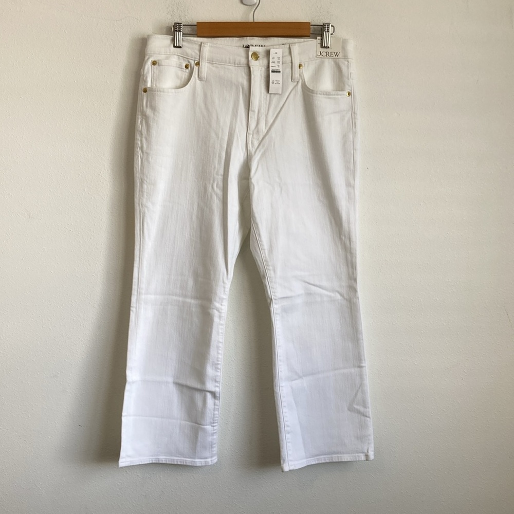 J Crew Women's Mid-rise kickout jean Size 30 White‎ Color